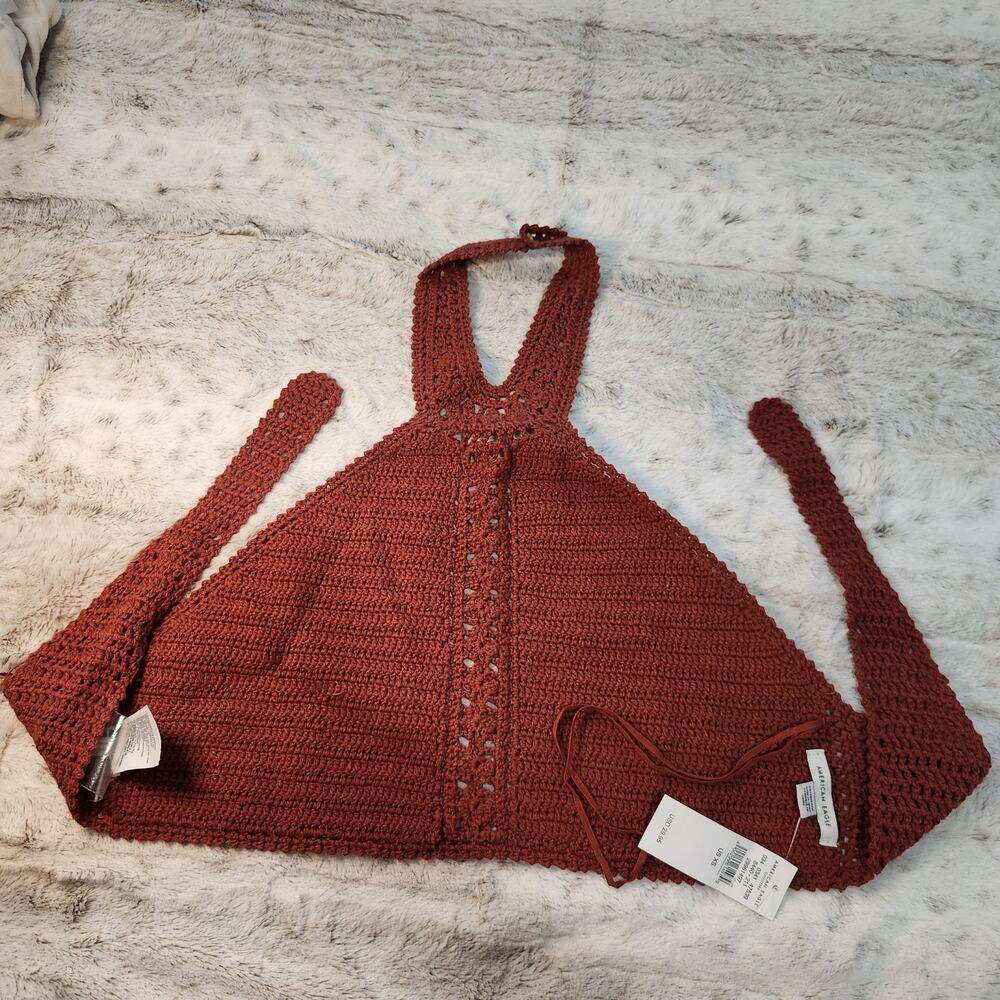 NWT American Eagle crochet tie-back crop top size XS - Picture 6 of 7